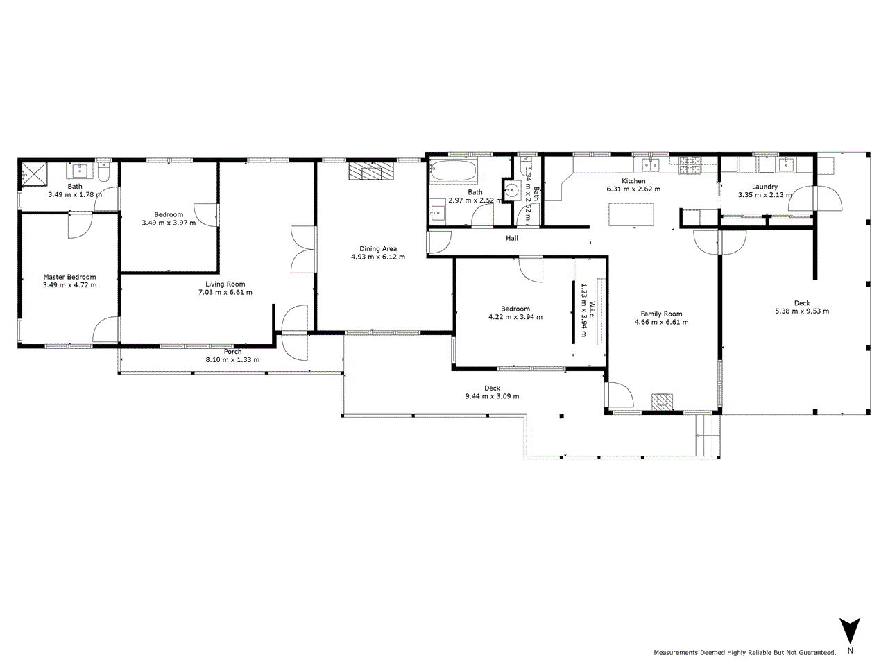 Floor plan for 3-bedroom house at 1 Barton Avenue, Marysville, VIC 3779, Murrindindi, Victoria