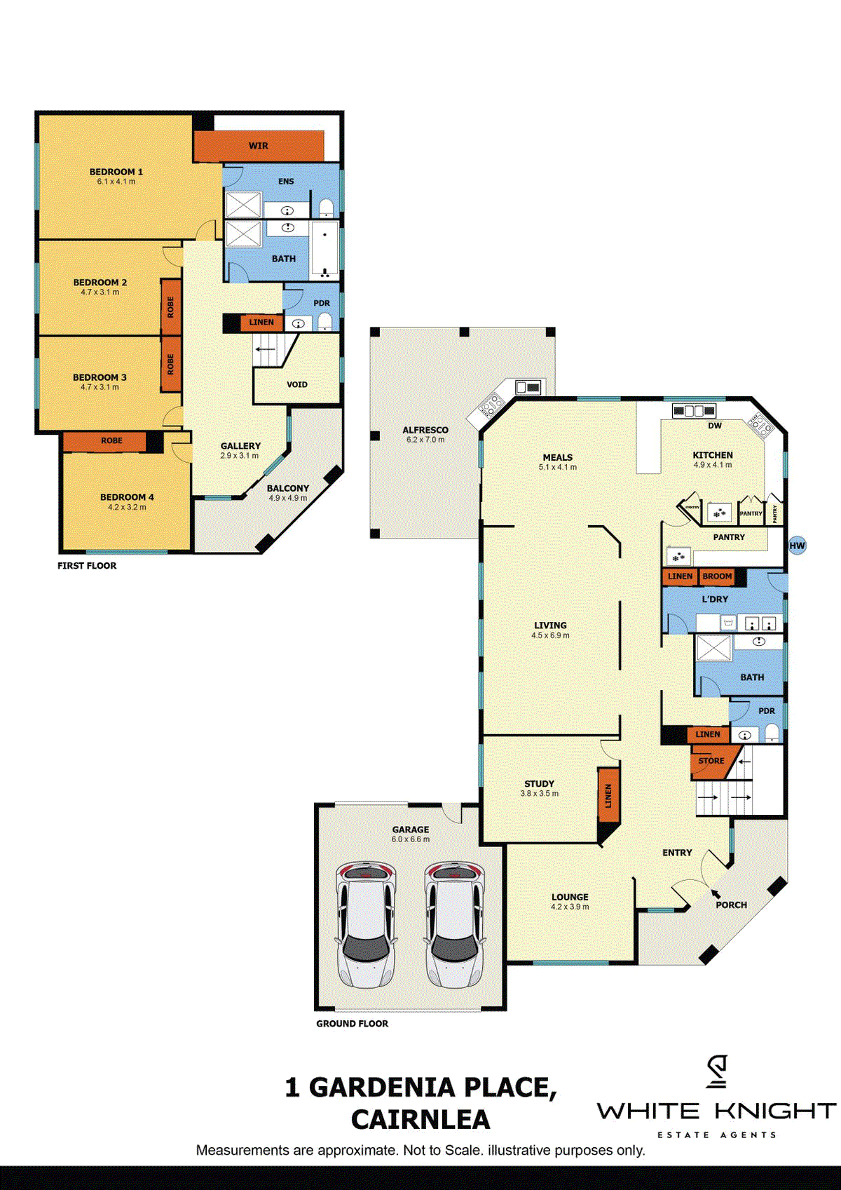 Floor plan for 5-bedroom house at 1 Gardenia Place, Cairnlea, VIC 3023, , Victoria