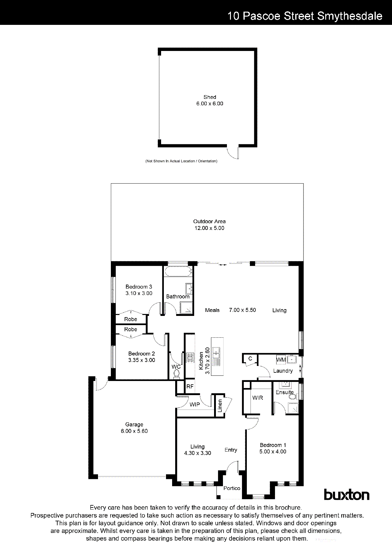 Floor plan for 3-bedroom house at 10 Pascoe Street, Smythesdale, VIC 3351, Golden Plains, Victoria