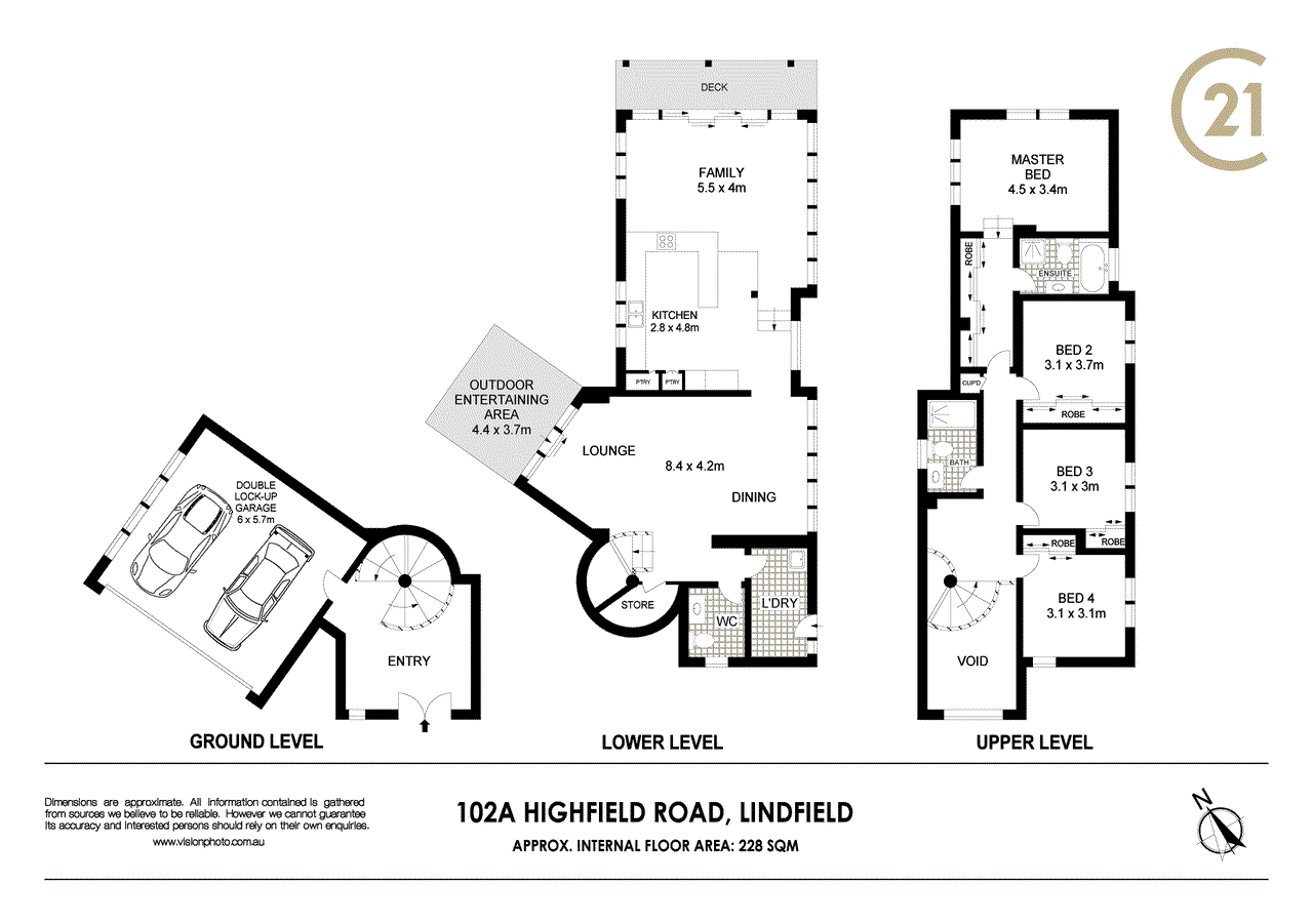 Floor plan for 4-bedroom house at 102A Highfield Road, Lindfield NSW 2070, Ku-Ring-Gai, New South Wales