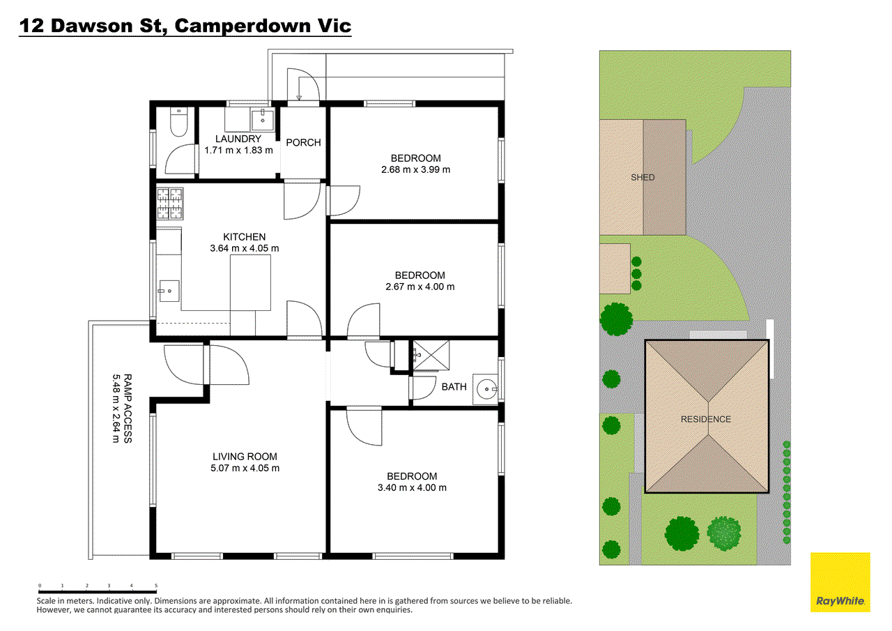 Floor plan for 3-bedroom house at 12 Dawson Street, Camperdown VIC 3260, Corangamite, Victoria