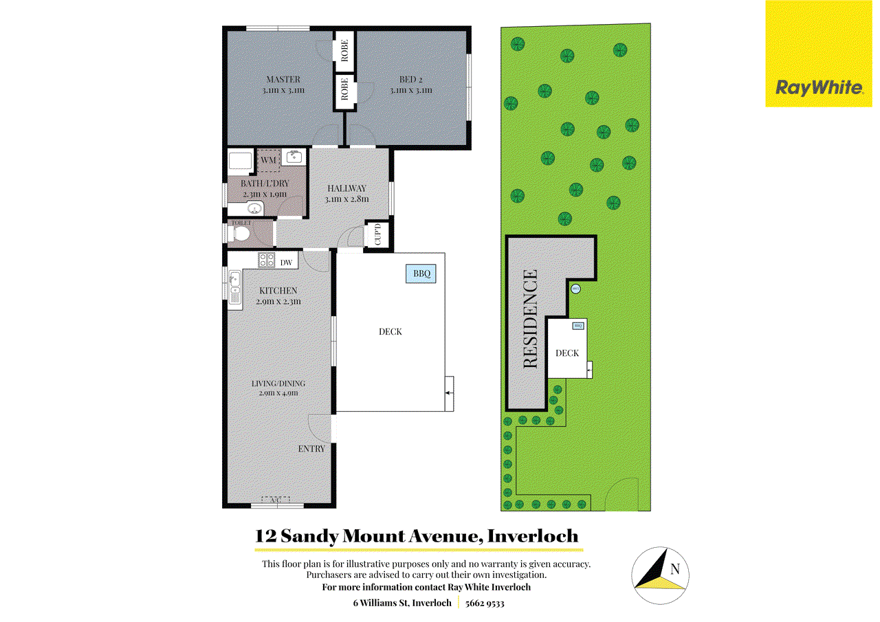 Floor plan for 2-bedroom house at 12 Sandy Mount Avenue, Inverloch, VIC 3996, Bass Coast, Victoria
