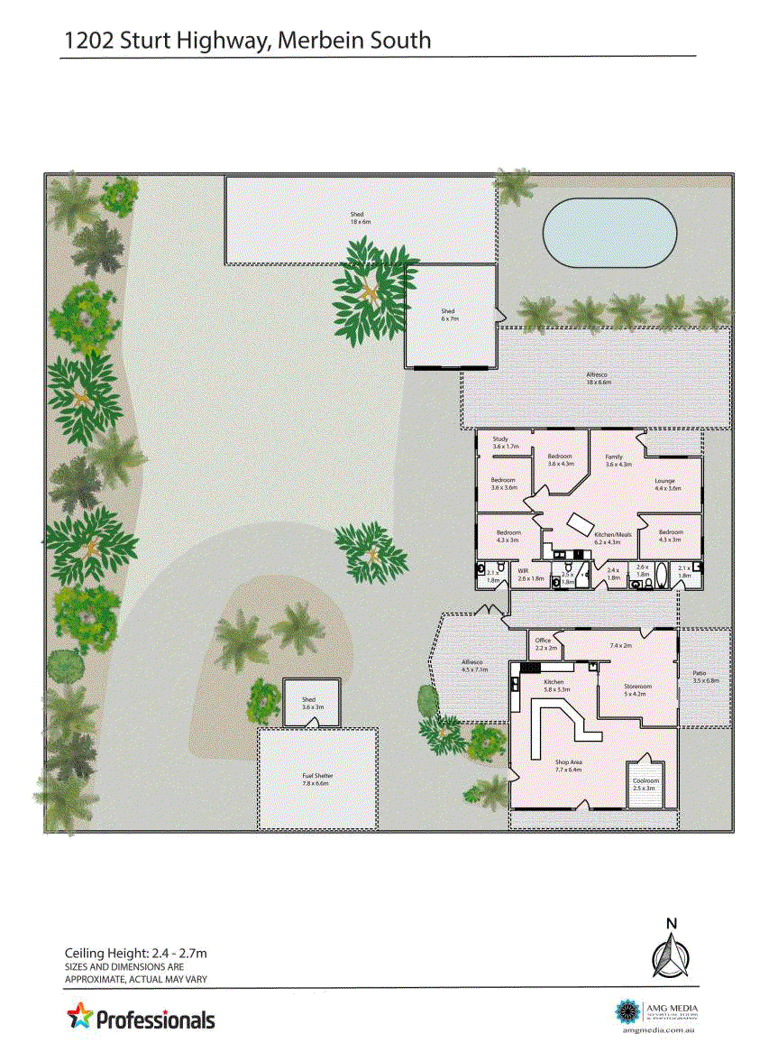 Floor plan for 4-bedroom house at 1202 Sturt Highway, Merbein South, VIC 3505, Mildura, Victoria