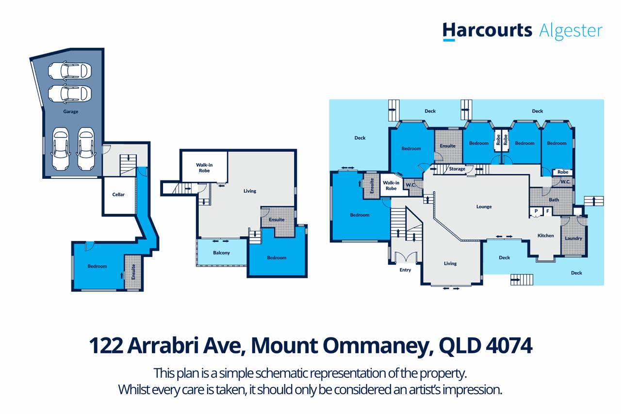 Floor plan for 7-bedroom house at 122 Arrabri Avenue, Mount Ommaney, QLD 4074, Brisbane, Queensland