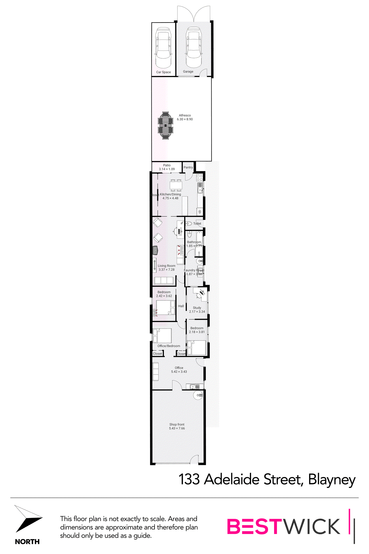 Floor plan for 3-bedroom house at 133 Adelaide Street, Blayney, NSW 2799, Blayney, New South Wales