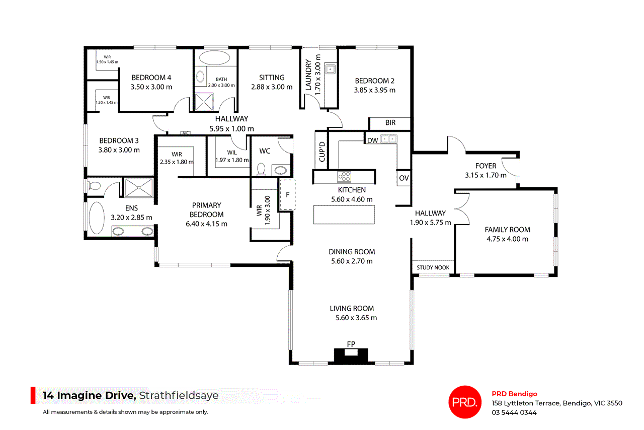 Floor plan for 4-bedroom house at 14 Imagine Drive, Strathfieldsaye, VIC 3551, Greater Bendigo, Victoria