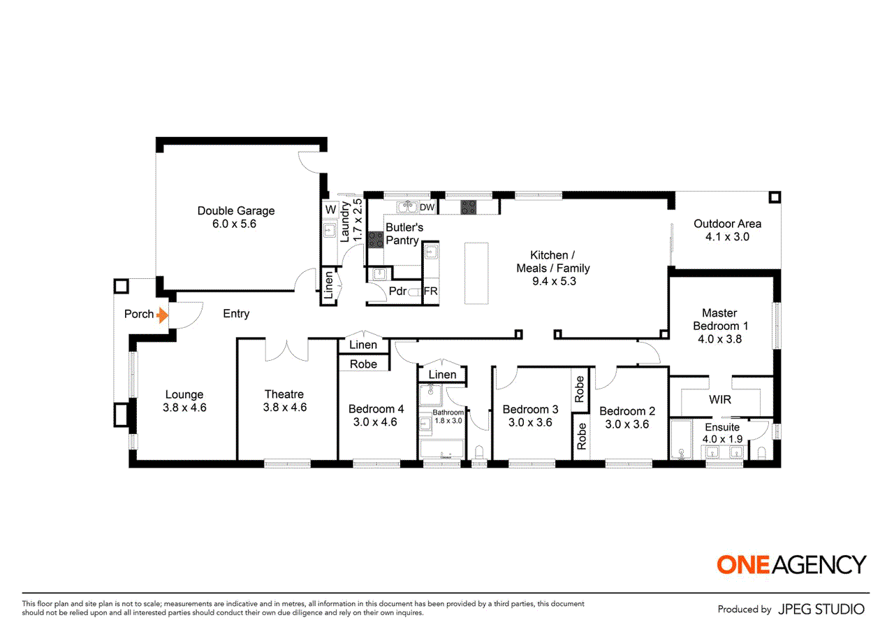 Floor plan for 4-bedroom house at 14 Kloni Street, Sunbury VIC 3429, , Victoria