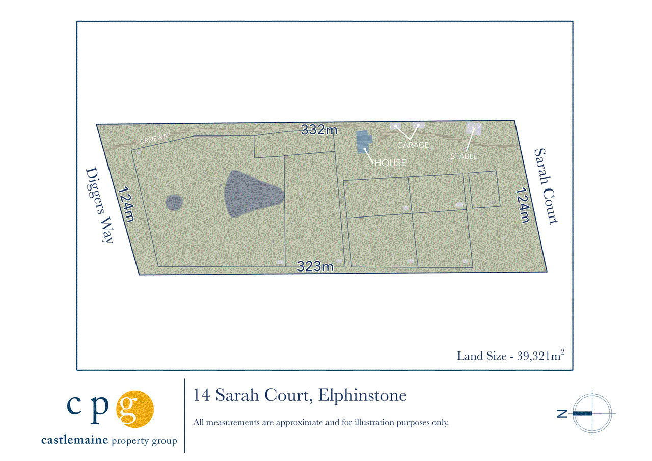 Floor plan for 3-bedroom house at 14 SARAH COURT, Elphinstone VIC 3448, Mount Alexander, Victoria