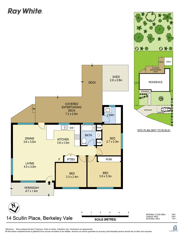 Floor plan for 3-bedroom house at 14 Scullin Place, Berkeley Vale, NSW 2261, , New South Wales