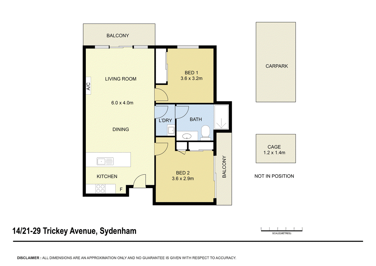 Floor plan for 2-bedroom unit at UNIT 14 21-29 TRICKEY AVENUE, Sydenham VIC 3037, , Victoria