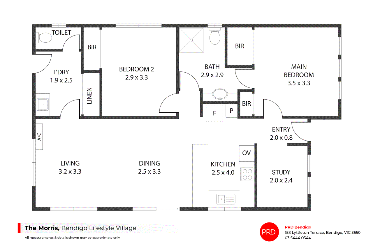 Floor plan for 2-bedroom house at 1449 Calder Highway, Marong, VIC 3515, Greater Bendigo, Victoria