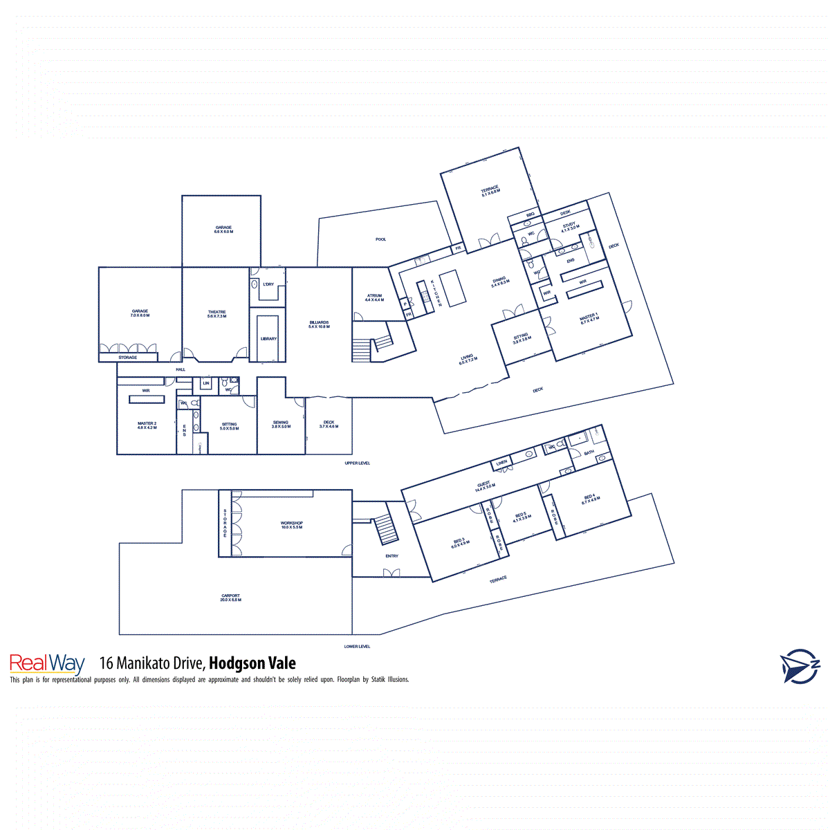 Floor plan for 5-bedroom house at 16 Manikato Drive, Hodgson Vale QLD 4352, , Queensland