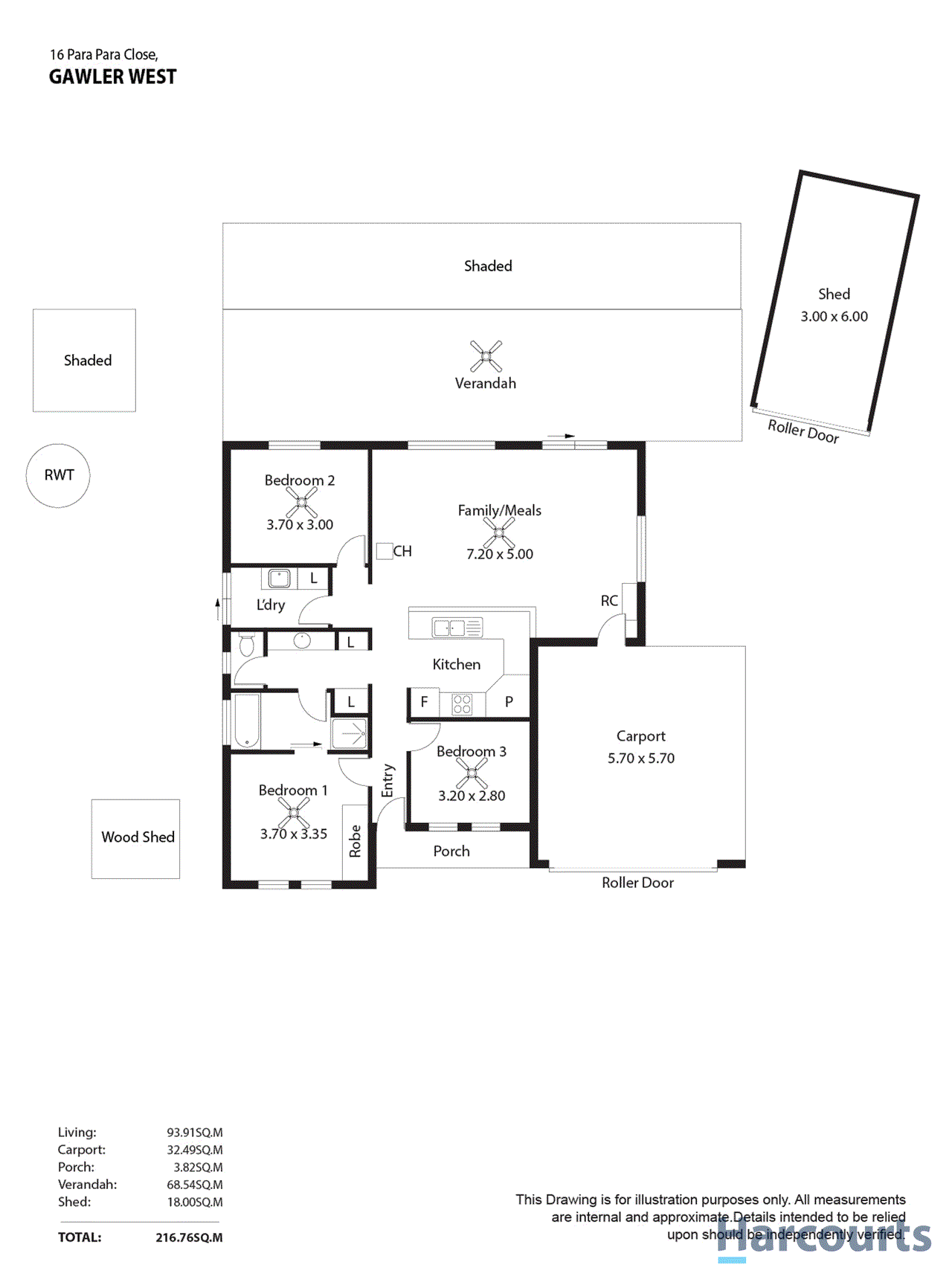Floor plan for 3-bedroom house at 16 Para Para Close, Gawler West, SA 5118, Gawler, South Australia
