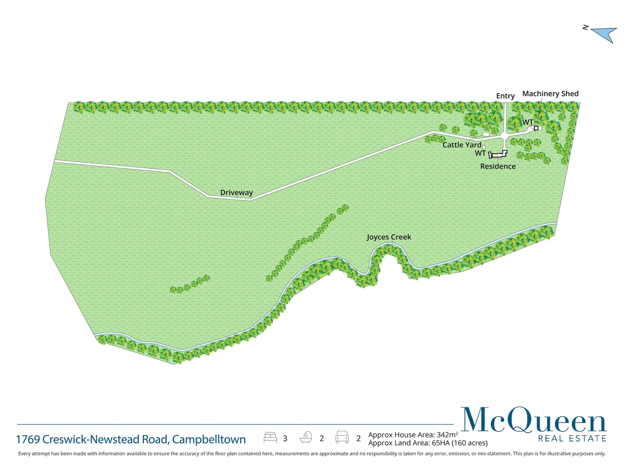 Floor plan for 3-bedroom house at 1769 Creswick-Newstead Road, Campbelltown, VIC 3364, Hepburn, Victoria