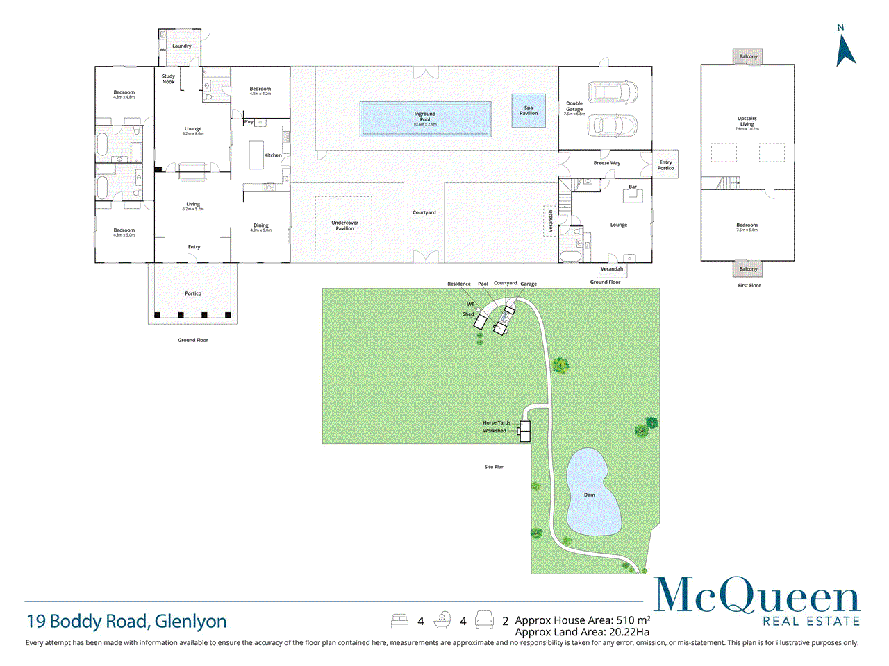 Floor plan for 4-bedroom house at 19 Boddy Road, Glenlyon, VIC 3461, Hepburn, Victoria