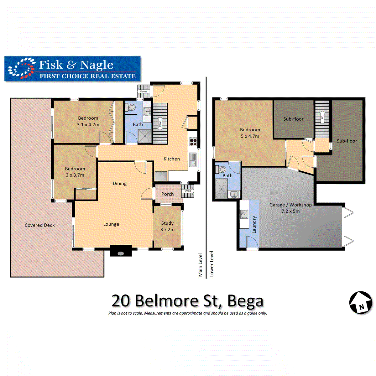 Floor plan for 3-bedroom house at 20 Belmore Street, Bega, NSW 2550, Bega Valley, New South Wales