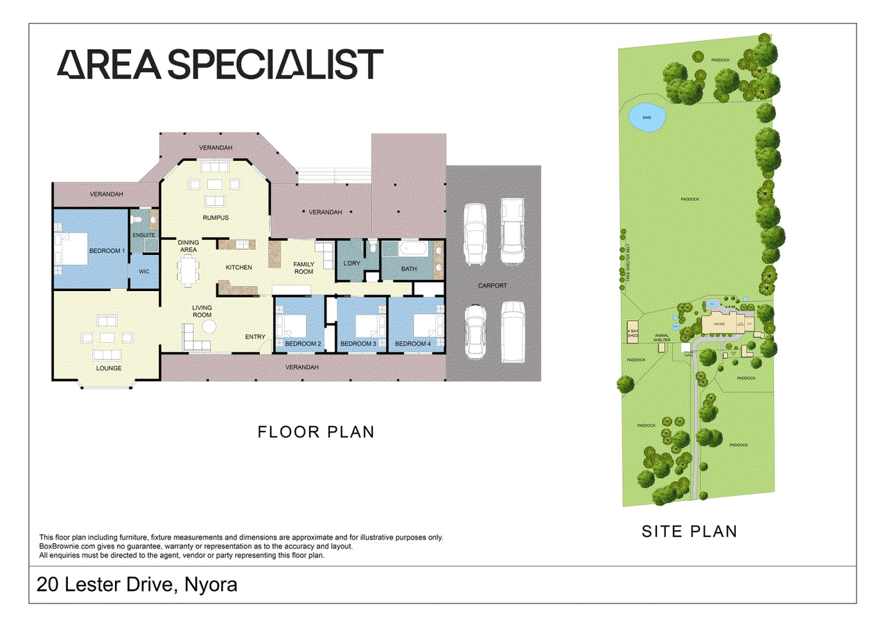 Floor plan for 4-bedroom house at 20 Lester Drive, Nyora, VIC 3987, South Gippsland, Victoria