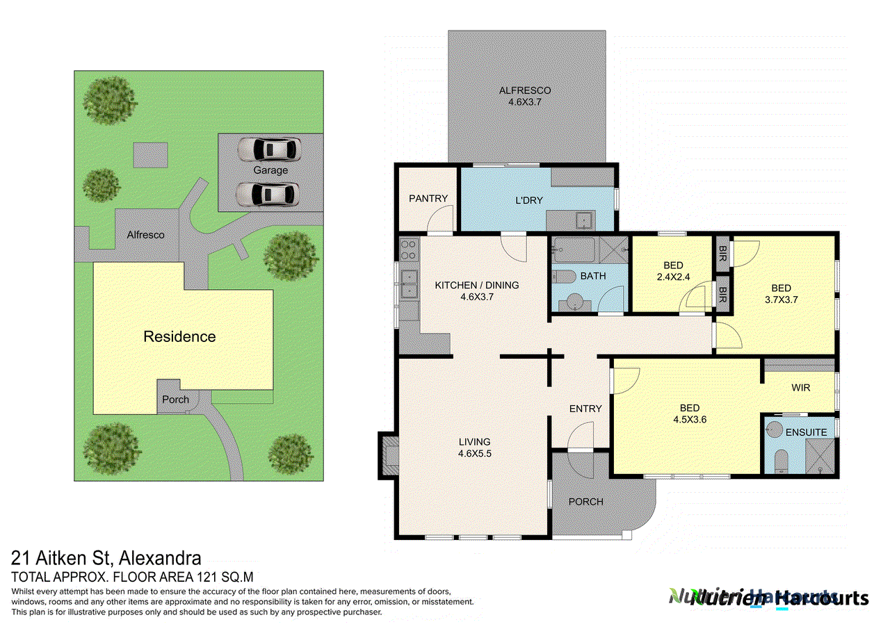 Floor plan for 3-bedroom house at 21 Aitken Street, Alexandra, VIC 3714, Murrindindi, Victoria