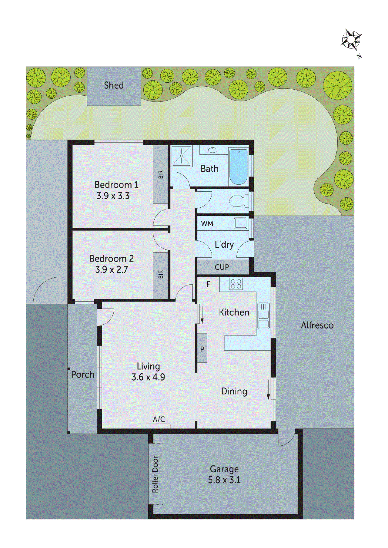 Floor plan for 2-bedroom unit at 2 239 ANAKIE ROAD, BELL POST HILL VIC 3215, , Victoria