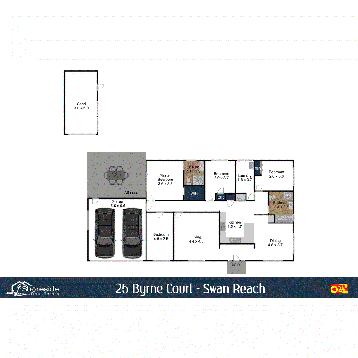 Floor plan for 4-bedroom house at 25 Byrne Court, Swan Reach, VIC 3903, East Gippsland, Victoria