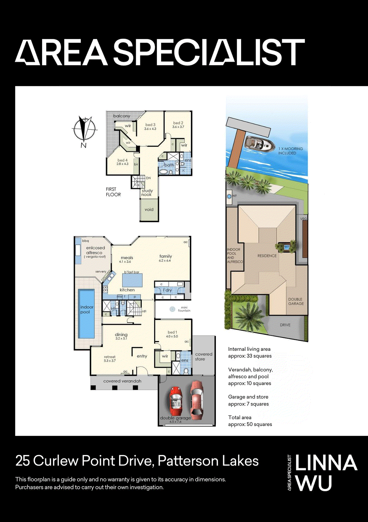 Floor plan for 4-bedroom house at 25 Curlew Point Drive, Patterson Lakes, VIC 3197, , Victoria