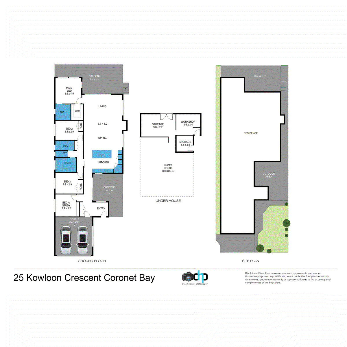 Floor plan for 4-bedroom house at 25 Kowloon Crescent, Coronet Bay, VIC 3984, Bass Coast, Victoria
