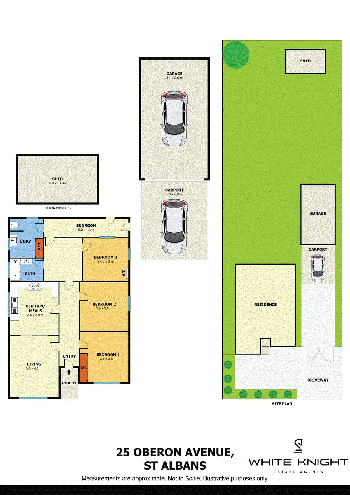 Floor plan for 3-bedroom house at 25 OBERON AVENUE, St Albans VIC 3021, , Victoria