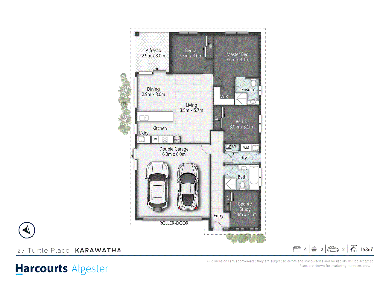 Floor plan for 4-bedroom house at 27 Turtle Place, Karawatha, QLD 4117, Brisbane, Queensland