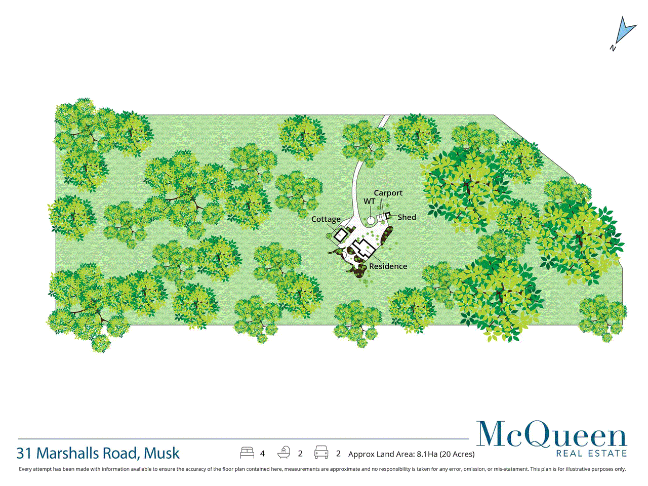Floor plan for 4-bedroom house at 31 Marshalls Road, Musk, VIC 3461, Hepburn, Victoria