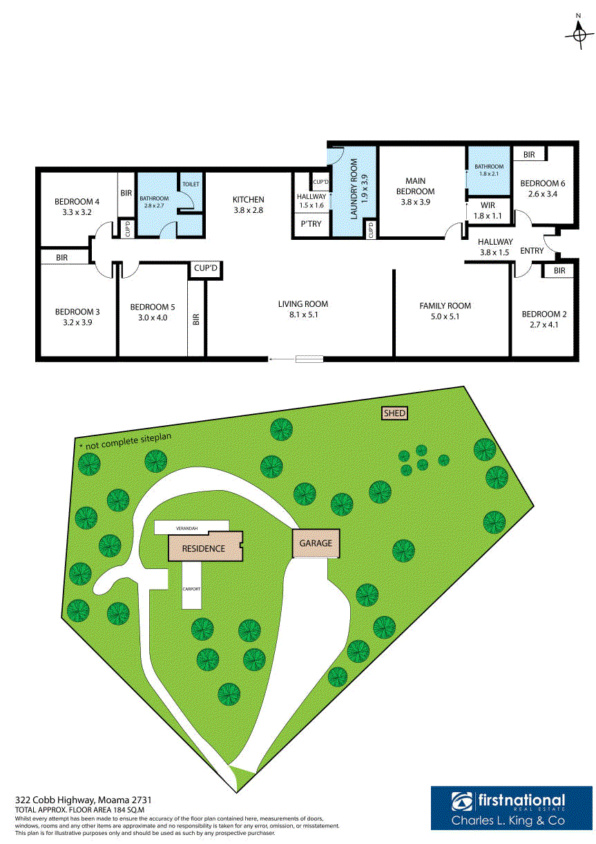 Floor plan for 4-bedroom house at 322 Cobb Highway, Moama, NSW 2731, Murray River, New South Wales