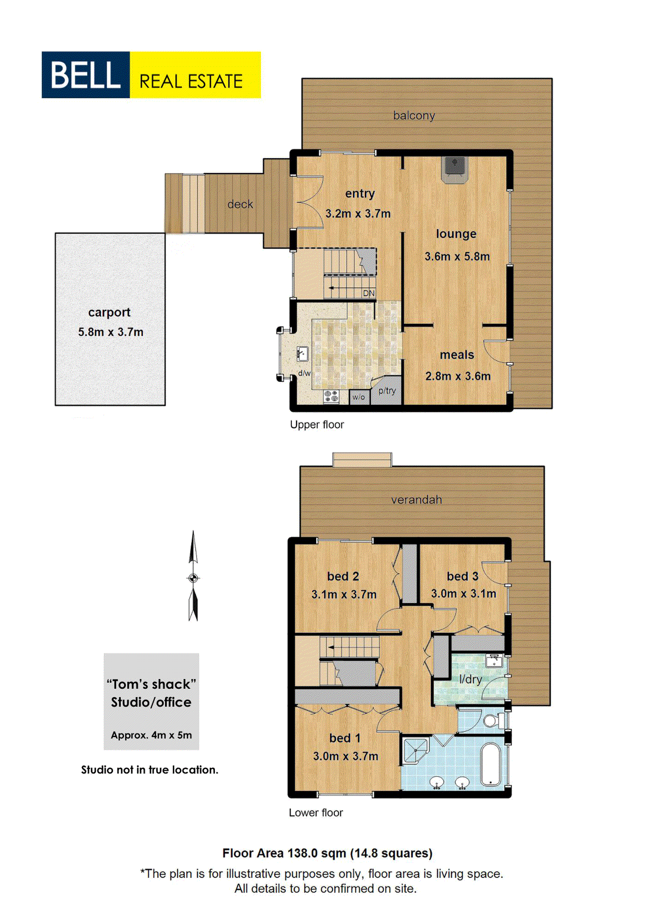 Floor plan for 3-bedroom house at 338 Mt Dandenong Tourist Road, Sassafras, VIC 3787, Yarra Ranges, Victoria