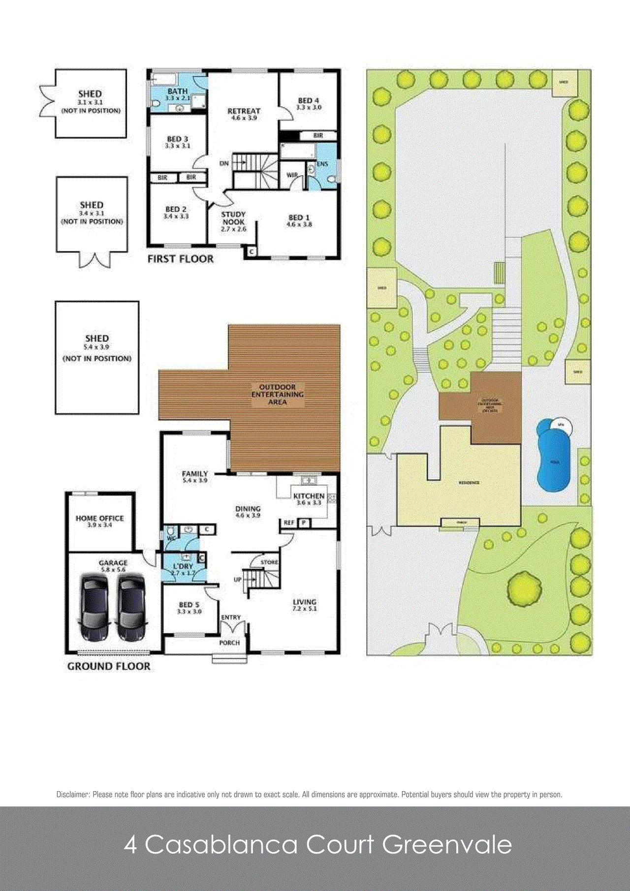 Floor plan for 5-bedroom house at 4 Casablanca Court, Greenvale, VIC 3059, , Victoria