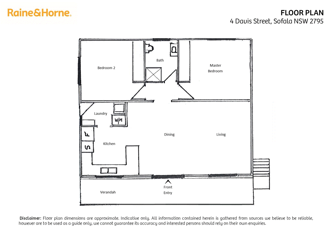 Floor plan for 2-bedroom house at 4 Davis Street, Sofala, NSW 2795, Bathurst, New South Wales
