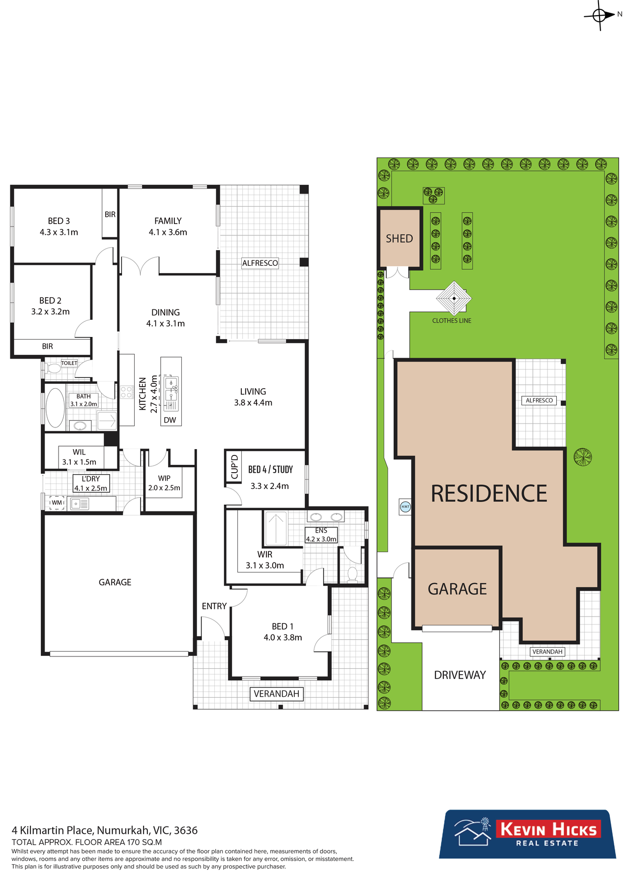 4-bedroom house at 4 Kilmartin Place, Numurkah, VIC 3636, Moira, Victoria