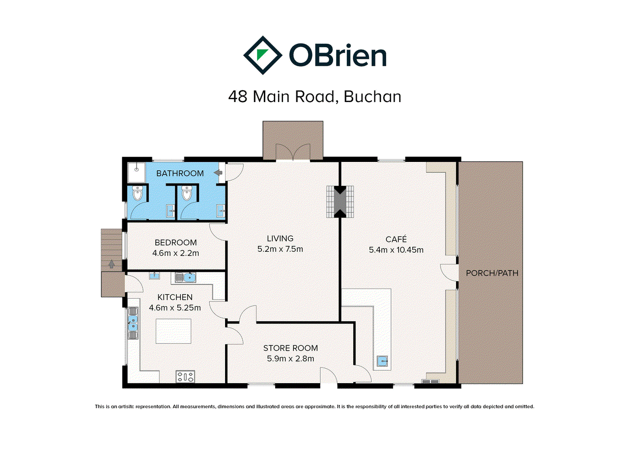Floor plan for 1-bedroom house at 48 Main Road, Buchan, VIC 3885, East Gippsland, Victoria