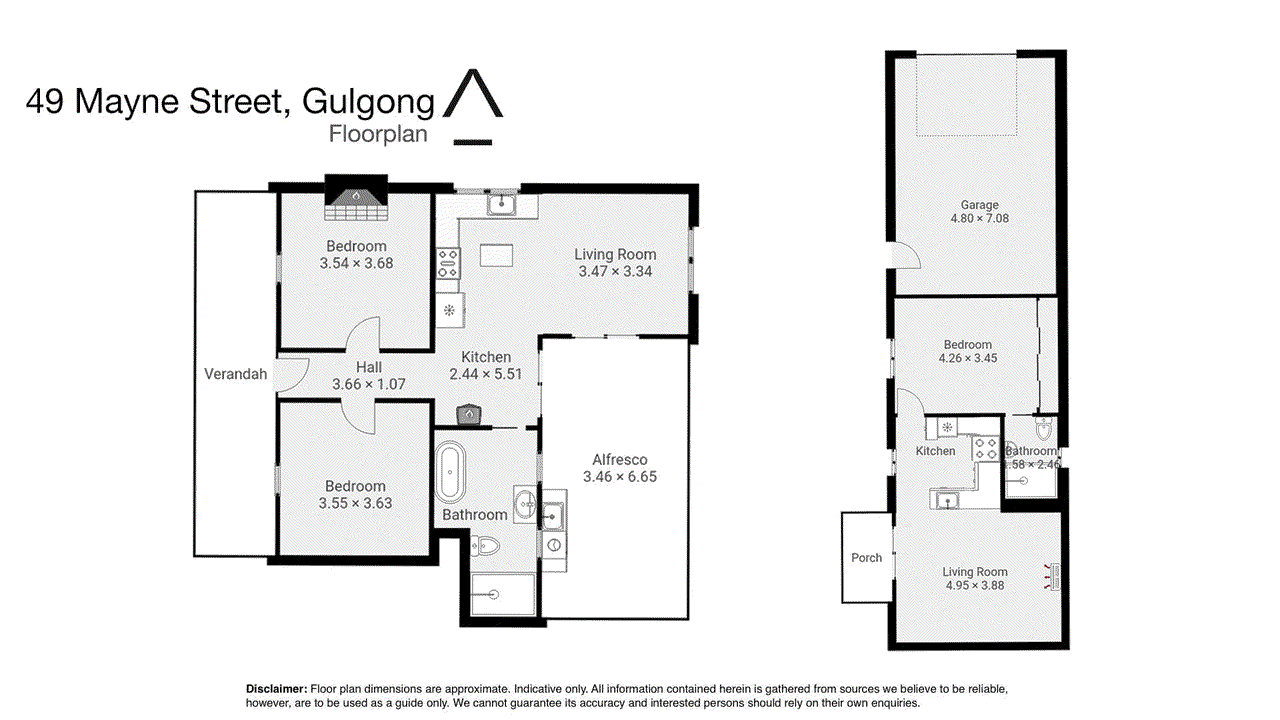 Floor plan for 3-bedroom house at 49 MAYNE STREET, Gulgong NSW 2852, Mid-Western, New South Wales