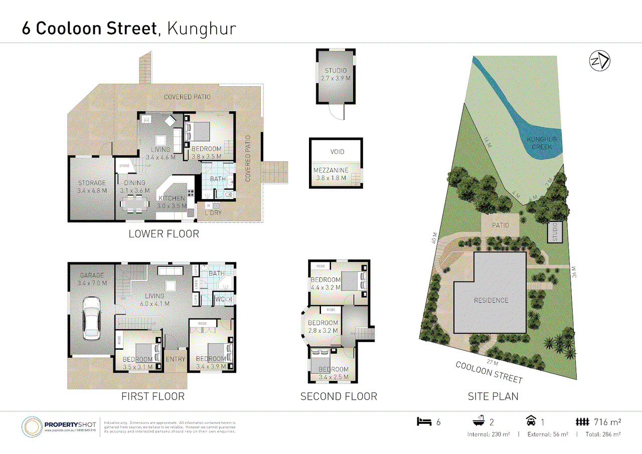 Floor plan for 6-bedroom house at 6 COOLOON STREET, Kunghur NSW 2484, Tweed, New South Wales