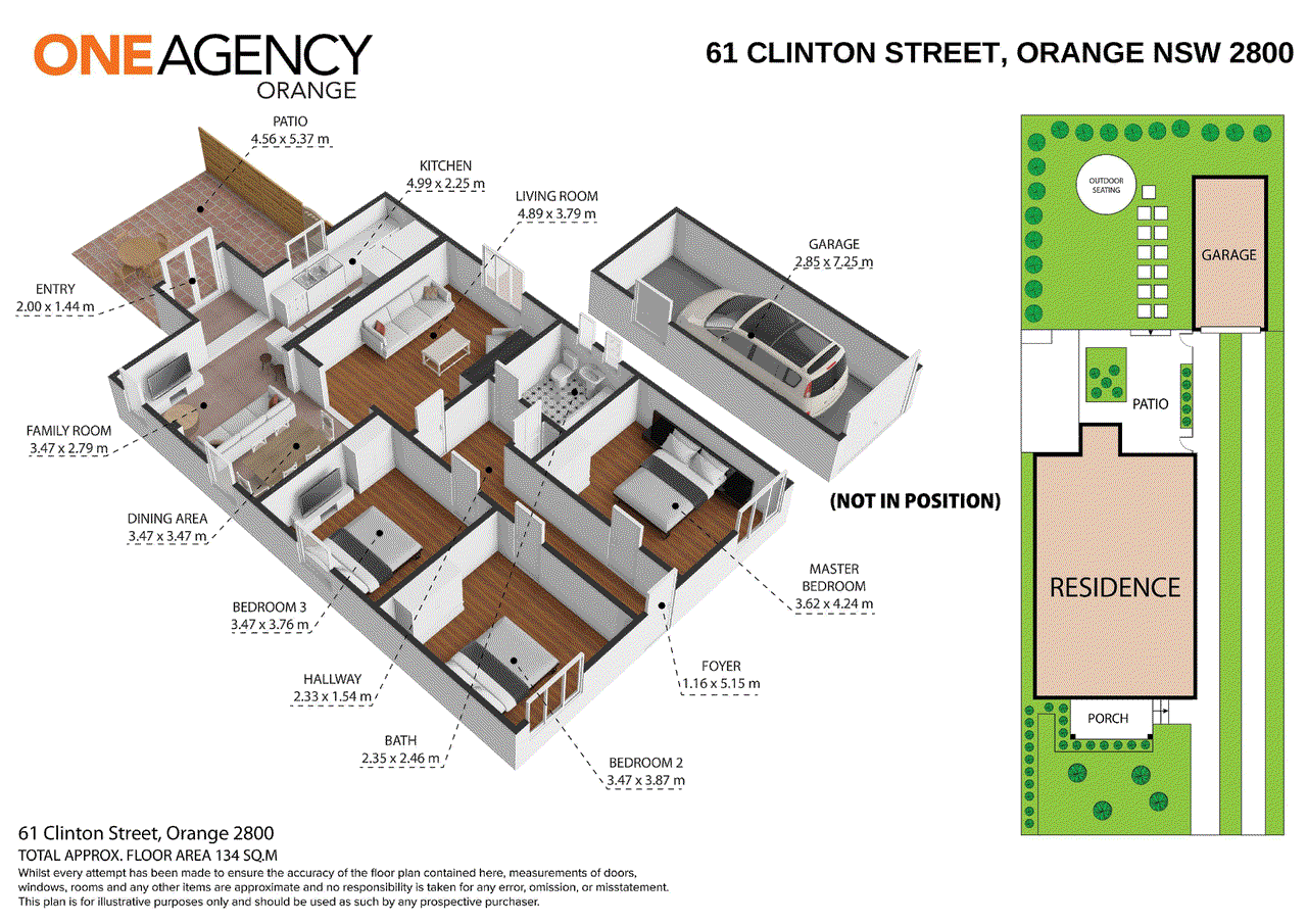 Floor plan for 3-bedroom house at 61 Clinton Street, Orange, NSW 2800, Orange, New South Wales