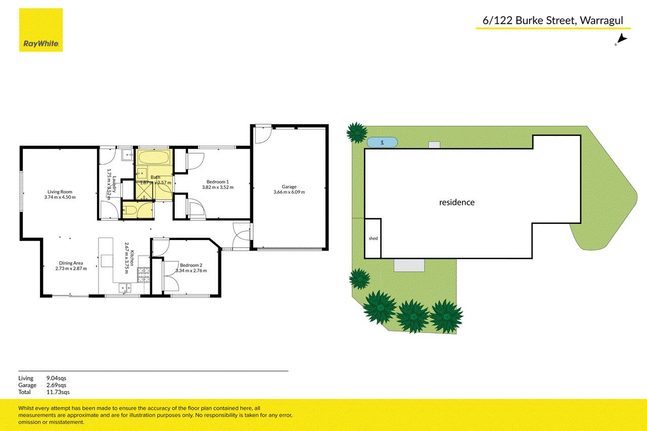 Floor plan for 2-bedroom unit at 6/112 Burke Street, Warragul, VIC 3820, Baw Baw, Victoria