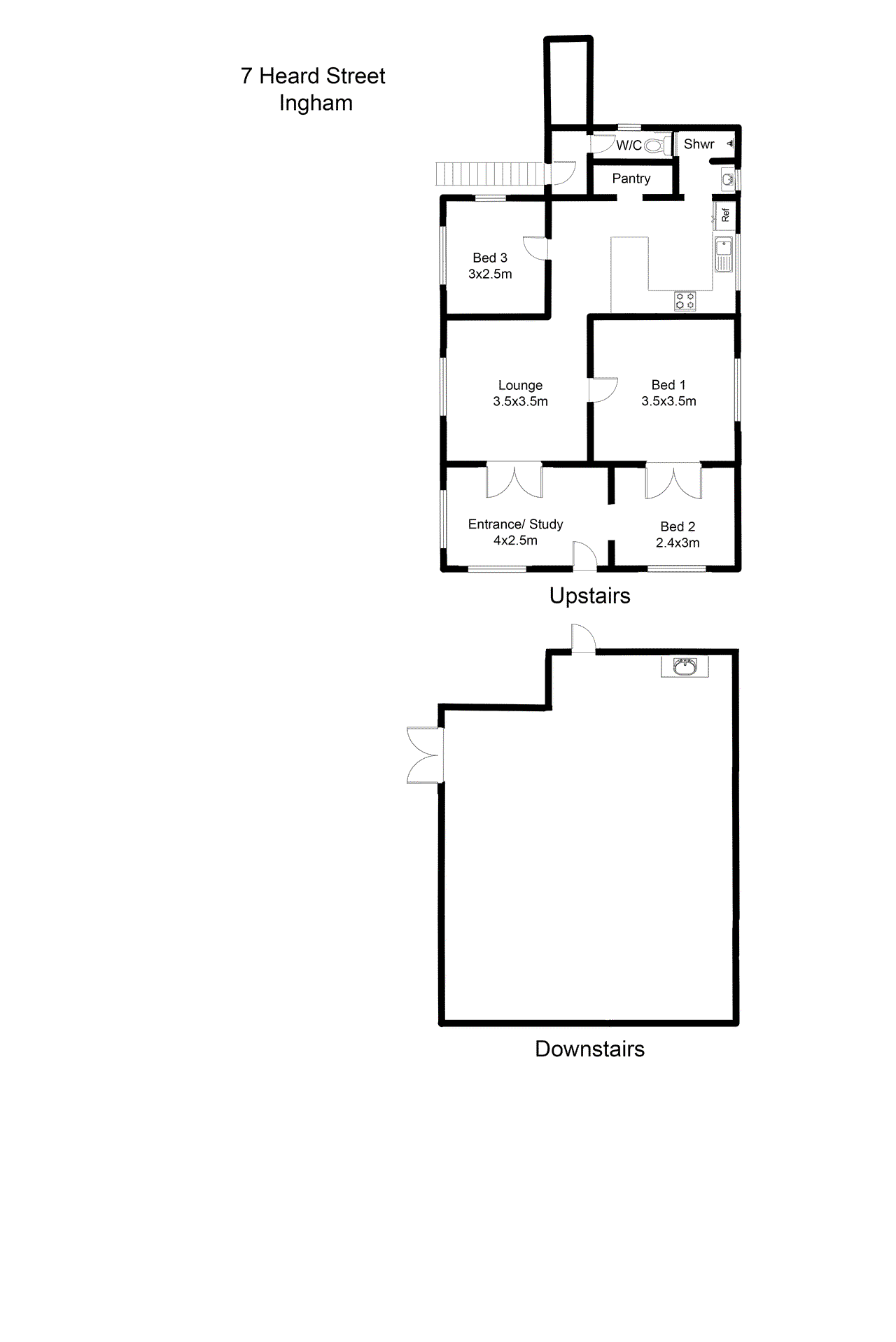 Floor plan for 3-bedroom house at 7 Heard Street, Ingham QLD 4850, Hinchinbrook, Queensland