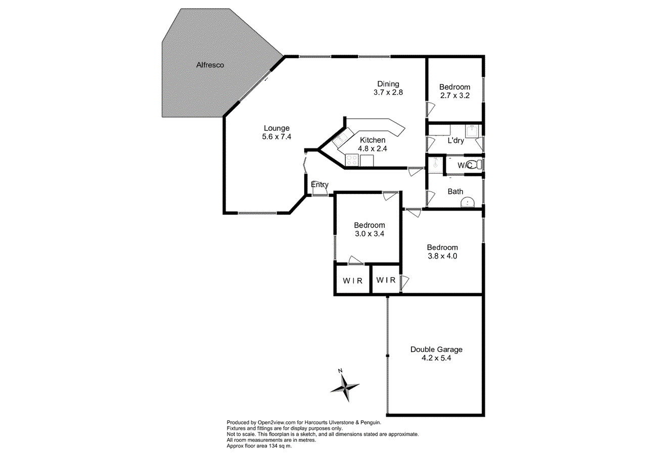 Floor plan for 3-bedroom house at 76 Morris Avenue, Devonport Tas 7310, Devonport, Tasmania