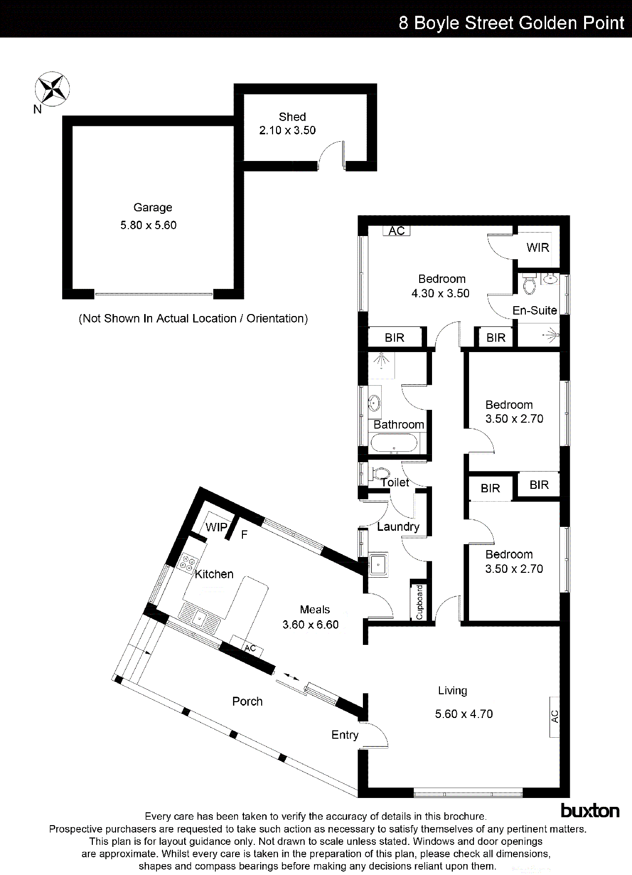 Floor plan for 3-bedroom house at 8 Boyle Street, Golden Point, VIC 3350, Ballarat, Victoria