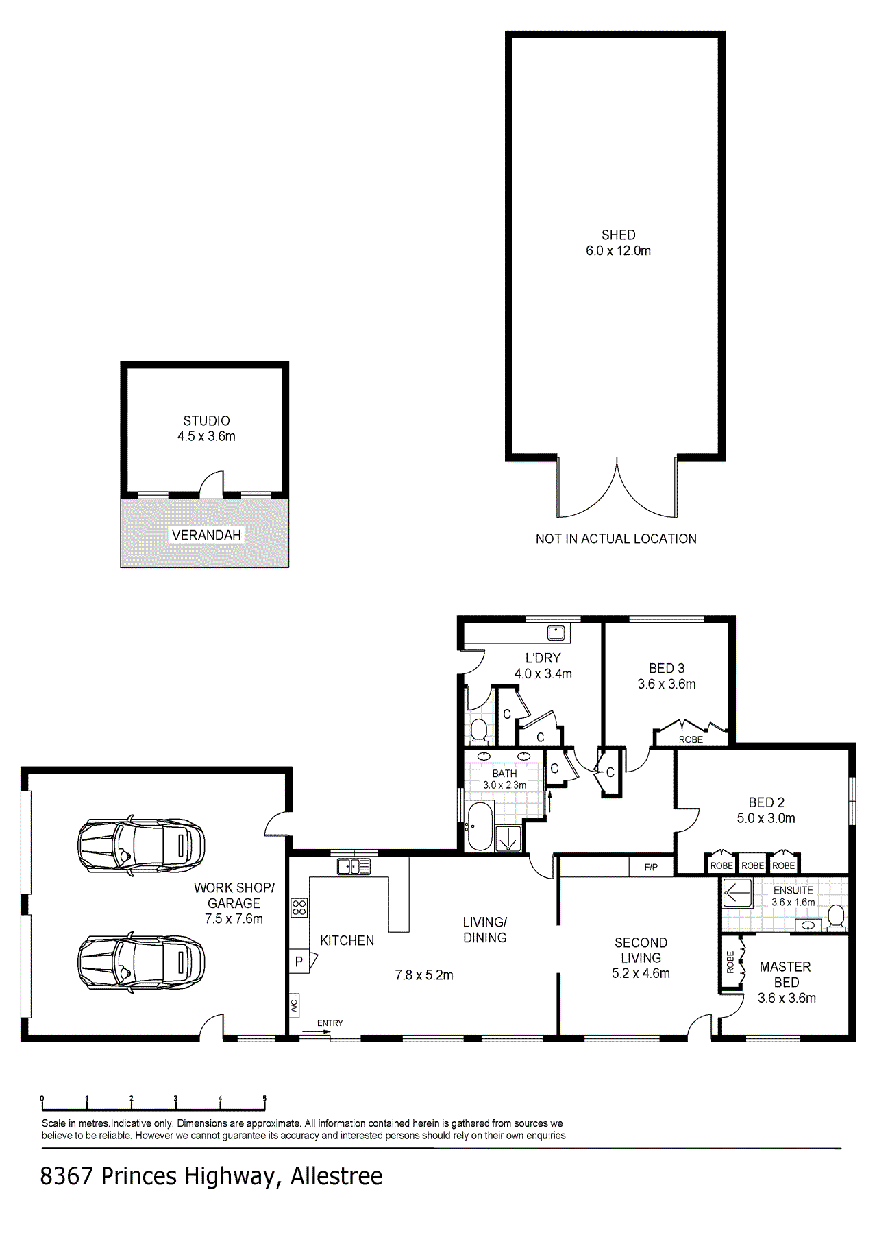 Floor plan for 3-bedroom house at 8367 Princes Highway, Allestree, VIC 3305, Glenelg, Victoria