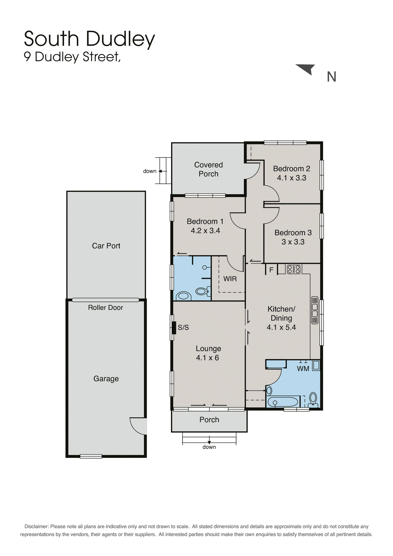 Floor plan for 3-bedroom house at 9 DUDLEY STREET, South Dudley VIC 3995, Bass Coast, Victoria