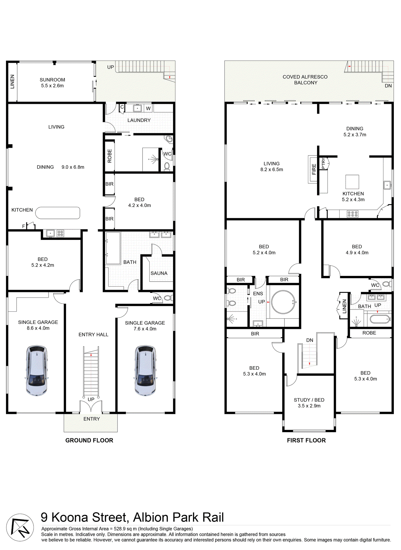 Floor plan for 7-bedroom house at 9 Koona Street, Albion Park Rail, NSW 2527, Shellharbour, New South Wales