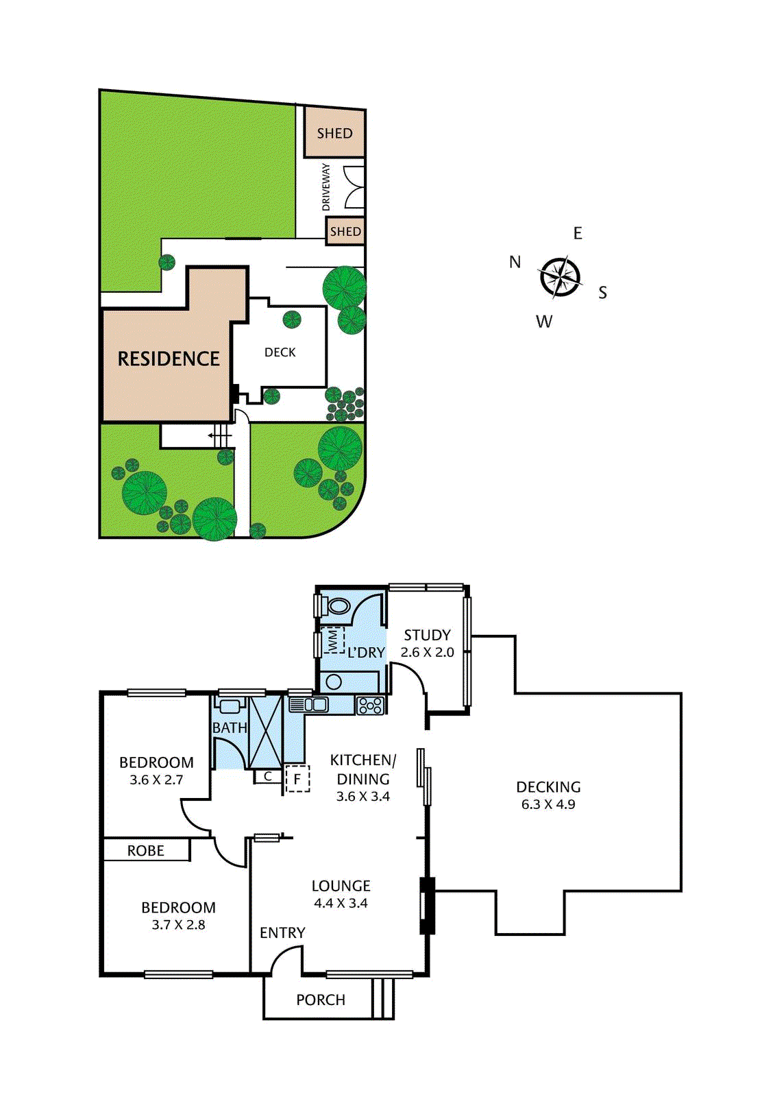 Floor plan for 2-bedroom house at 99 CONNOLLY AVENUE, Coburg VIC 3058, Merri-Bek, Victoria
