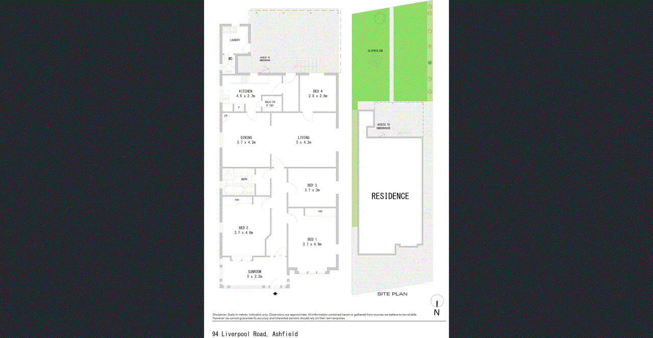 Floor plan for 4-bedroom house at 94 Liverpool Road, Ashfield, NSW 2131, Inner West, New South Wales