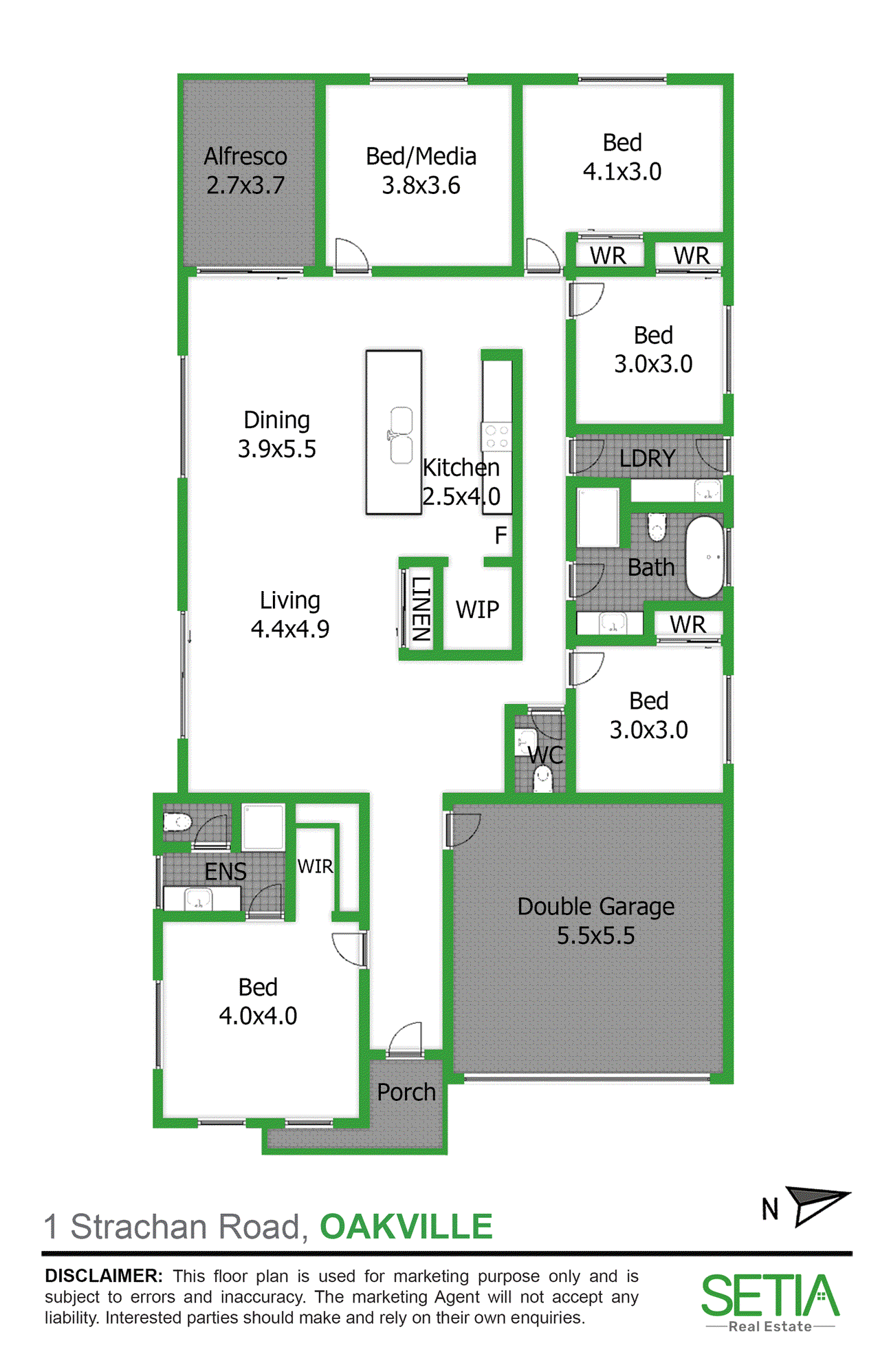 Floor plan for 4-bedroom house at 1 STRACHAN ROAD, Oakville NSW 2765, Hawkesbury, New South Wales
