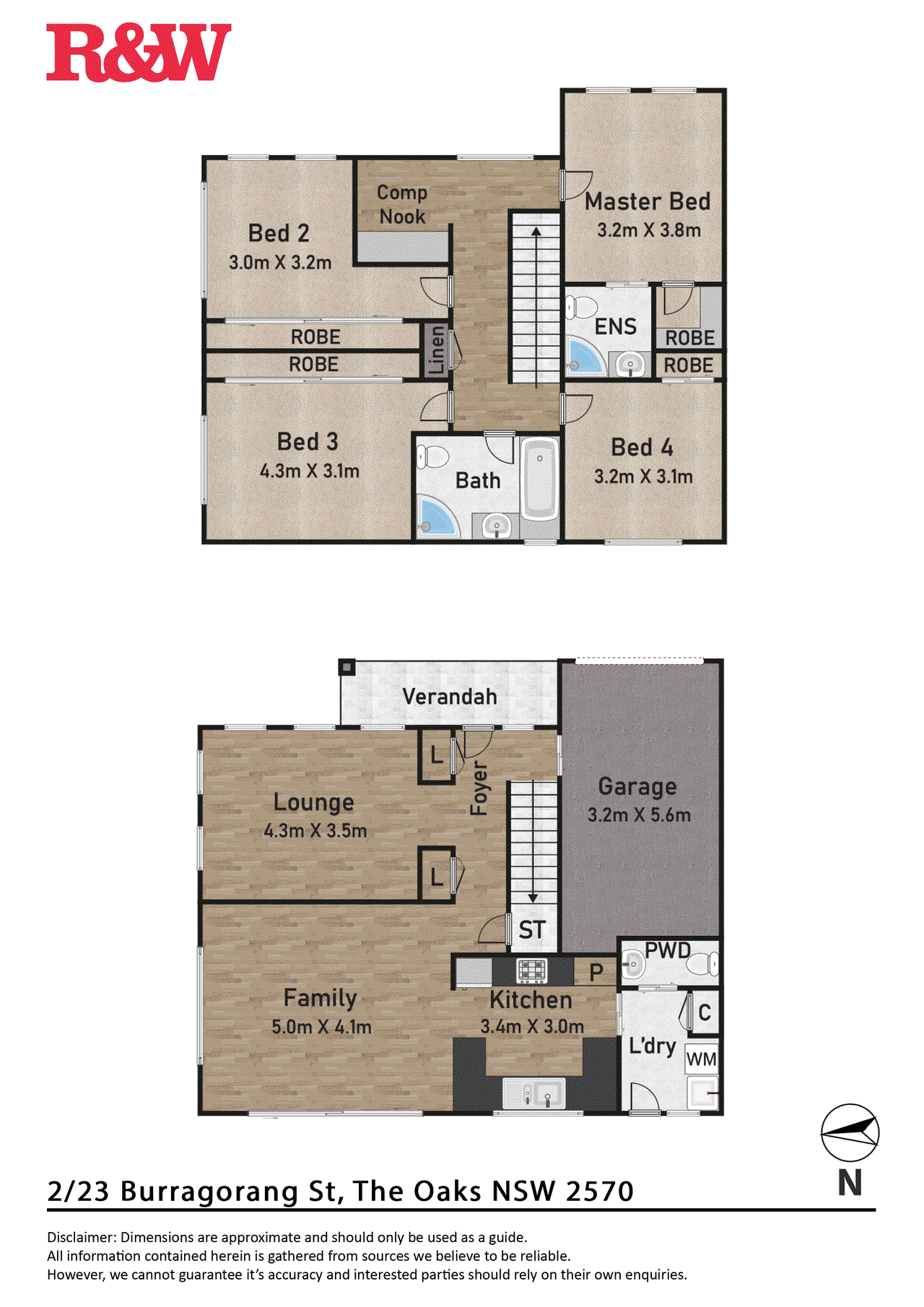 Floor plan for 4-bedroom house at 23 Burragorang Street, The Oaks, NSW 2570, Wollondilly, New South Wales