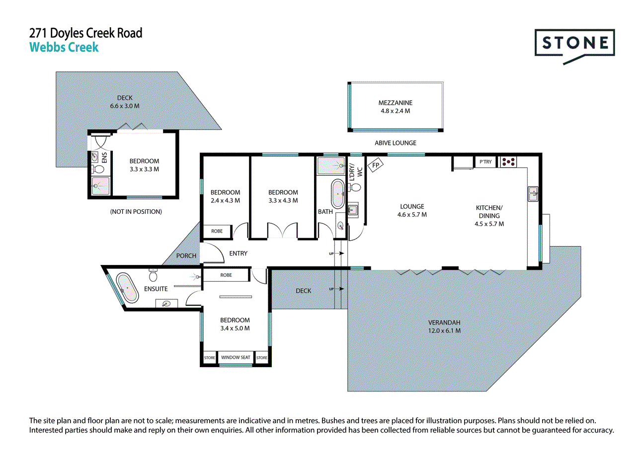 Floor plan for 4-bedroom house at 271 Doyles Creek Road, Webbs Creek, NSW 2775, Hawkesbury, New South Wales